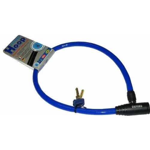 Oxford Hoop 4 - Hooped Cable Lock Blue 4mm x 0.6m - Bicycle