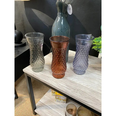 Pale Glass Dimple Vase Medium (3 Designs Available - 1