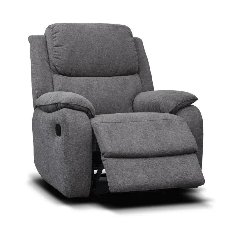 Gray leather chair hot sale and a half