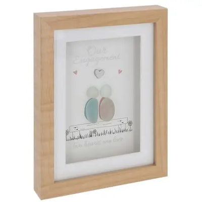 Pebble Glass Portrait Plaque Engagement - Giftware >>