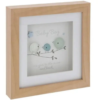 Pebble Glass Square Plaque Baby Boy - Giftware >> Occasional