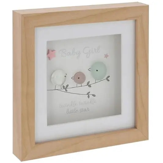 Pebble Glass Square Plaque Baby Girl - Giftware >>