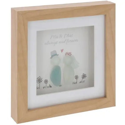 Pebble Glass Square Plaque Mr & Mrs - Giftware >> Occasional