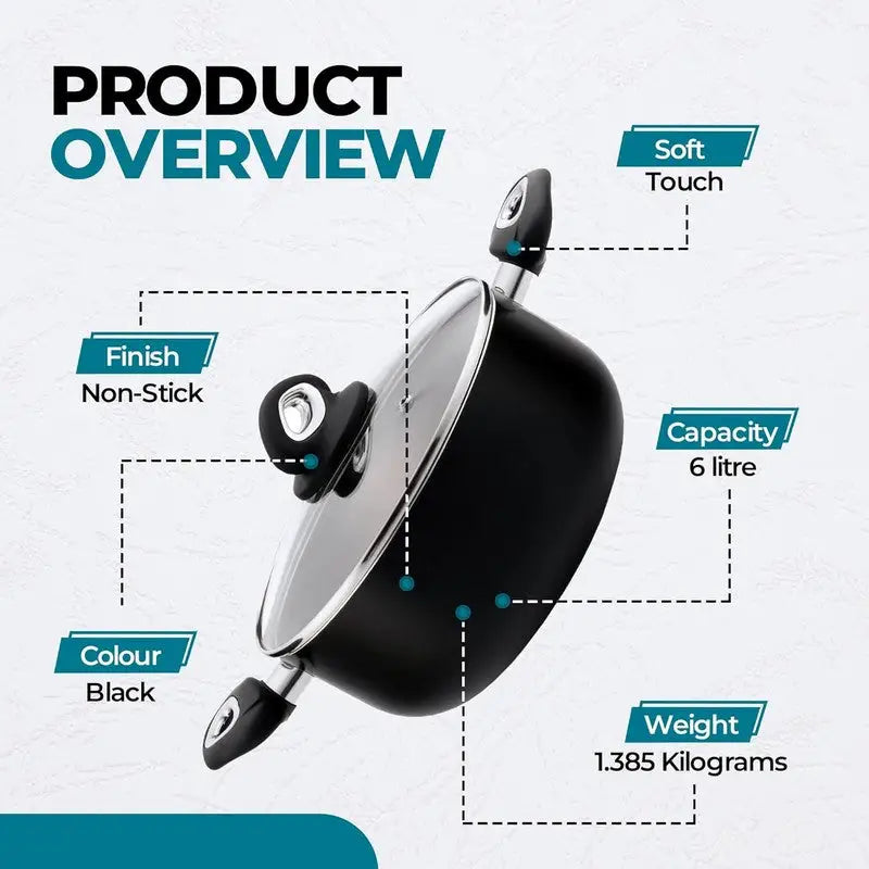 Pendeford Diamond Casserole Pan Glass Lid 24cm