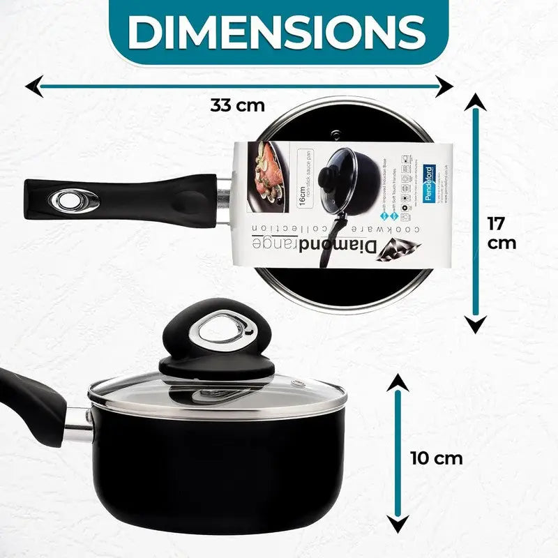 Pendeford Diamond Collection Non-Stick Saucepan Range