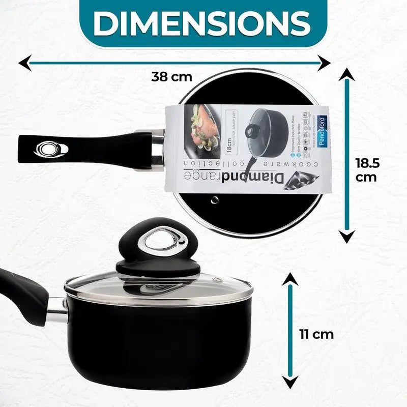 Pendeford Diamond Collection Non-Stick Saucepan Range