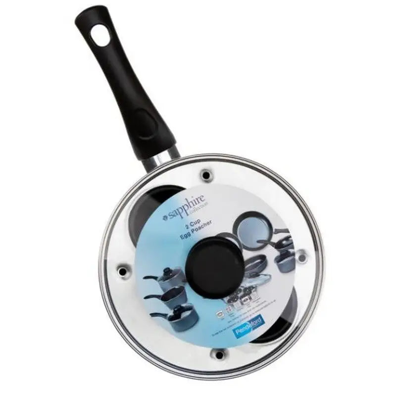 Pendeford Sapphire 2 Cup Egg Poacher Pan & Glass Lid 18cm -