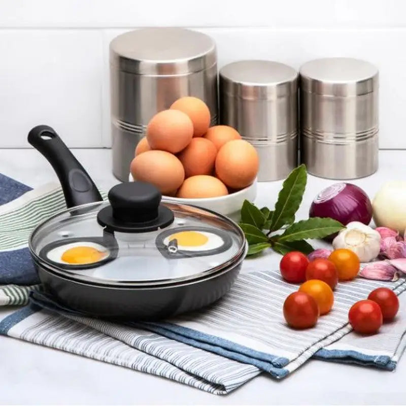 Pendeford Sapphire 2 Cup Egg Poacher Pan & Glass Lid 18cm -