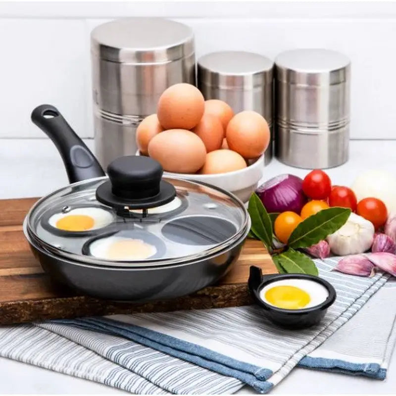 Pendeford Sapphire 4 Cup Egg Poaching Pan & Glass Lid 20cm -
