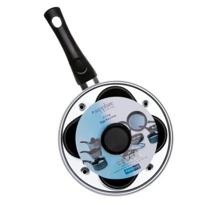 Pendeford Sapphire 4 Cup Egg Poaching Pan & Glass Lid 20cm -
