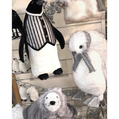Penguin With Stripe Waistcoat Christmas Decoration -