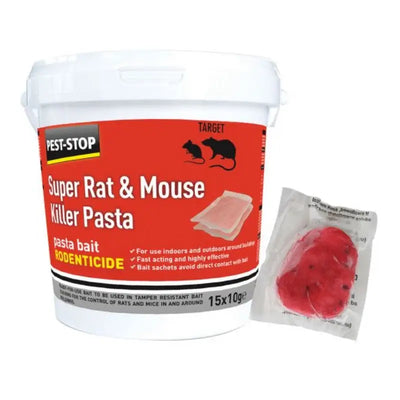 Pest Stop Super Rat & Mouse Killer Pasta - 15 X 10G Tub -