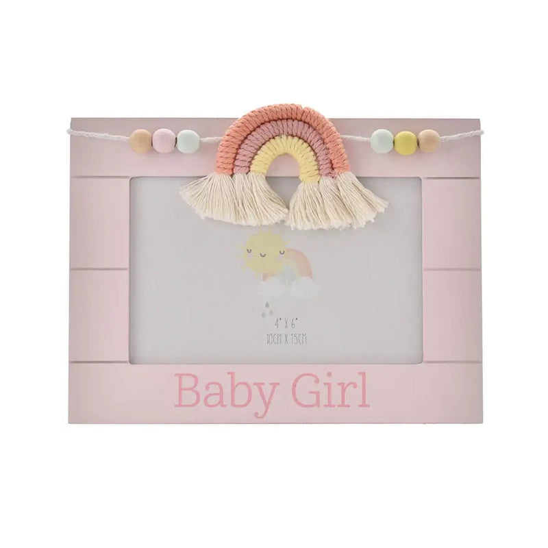 Petit Cheri Woodenphoto Frame Macrame Rainbow Baby Girl 6x4