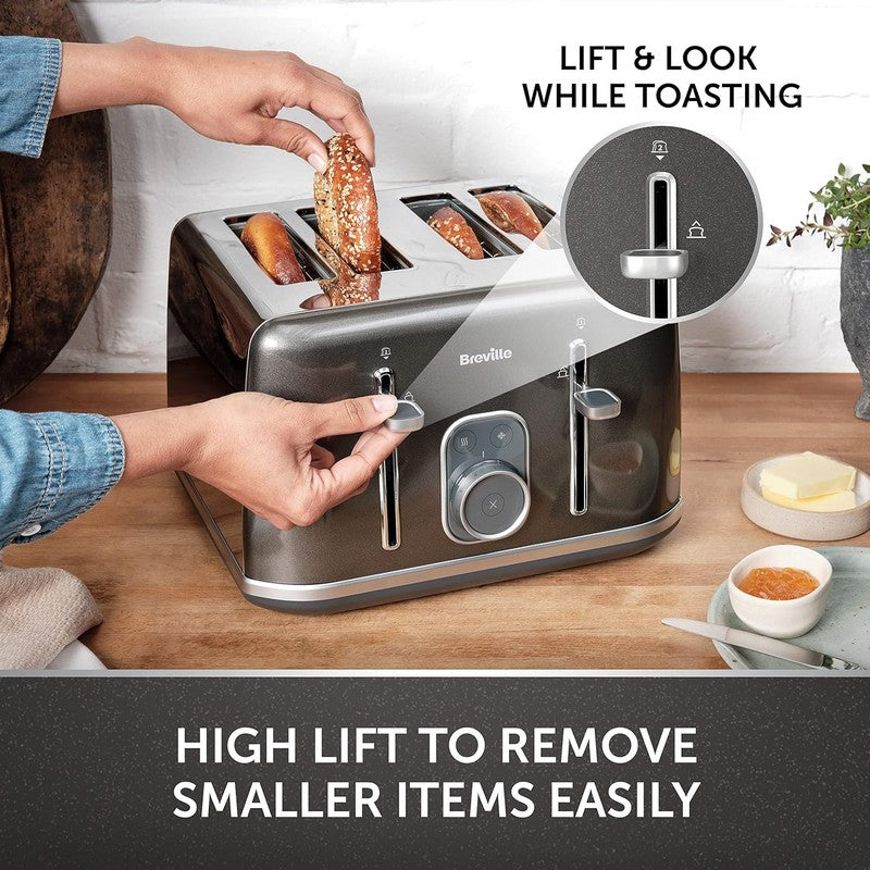 Breville Aura 4 Slice Toaster - Shimmer Grey