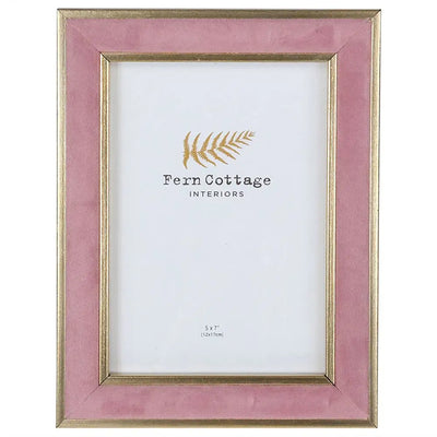 Pink Velvet With Gold Frame 5x7 - Picture Frames