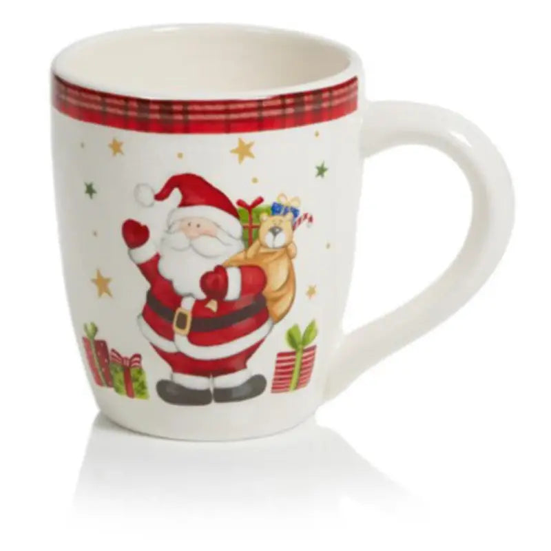 Plaid Santa Snowman Mug - 13x10cm - Seasonal >> Christmas