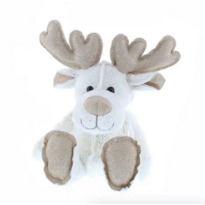 Plush Cream And Gold Reindeer 17cm - Seasonal & Holiday