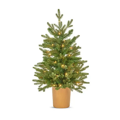 Potted Eldon Fir Tree- 90cm /3ft - 50 LEDs - Seasonal >>