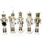 Premier 12cm 5 Piece Nutcrackers In White And Gold Dressing