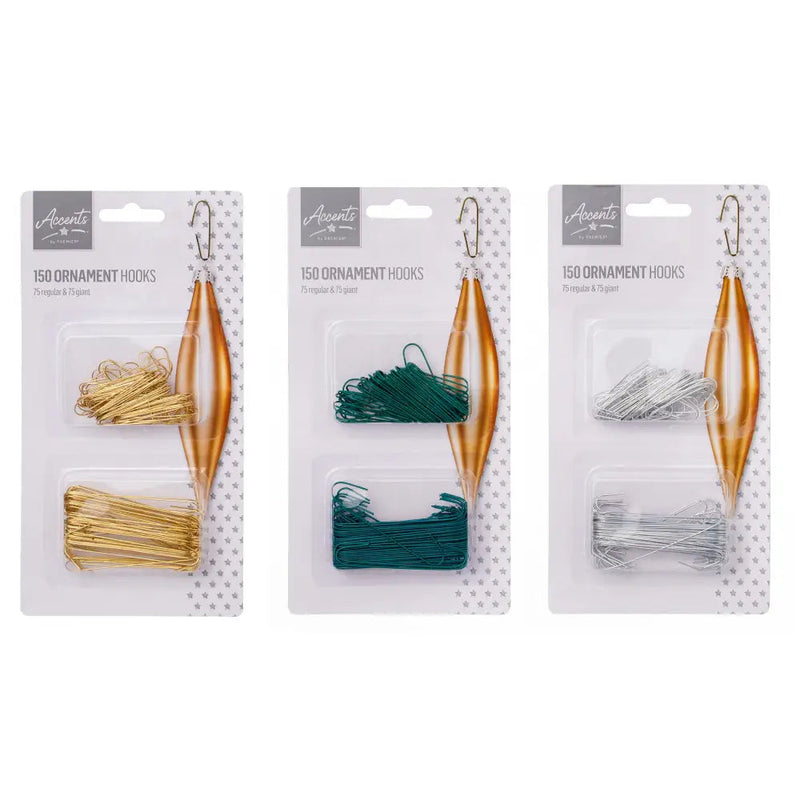 Premier 150 Piece Ornament Metal Hooks - 3 Assorted (1 SENT)