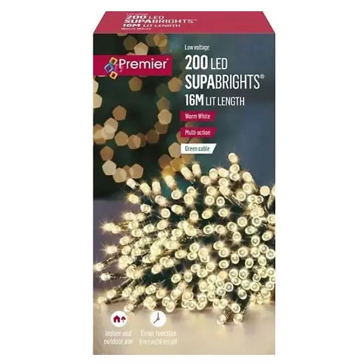 Premier 200 LED SupaBrights Multi Action 16M (Green Cable)