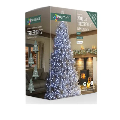 Premier 2000 LED TreeBrights Multi-Action Timer 50M - White