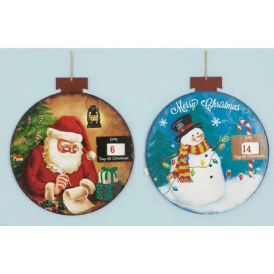 Premier 32cm Diameter Santa Snowman Countdown Scene (2