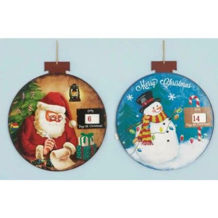 Premier 32cm Diameter Santa Snowman Countdown Scene (2