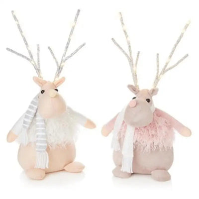 Premier 40cm Bo Lit Sitting Reindeer (2 Designs - 1 Sent) -