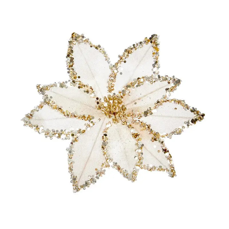 Premier Beaded Poinsettia Clip On 20cm - 6 Colours Available