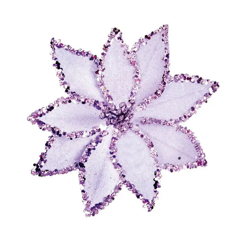 Premier Beaded Poinsettia Clip On 20cm - 6 Colours Available