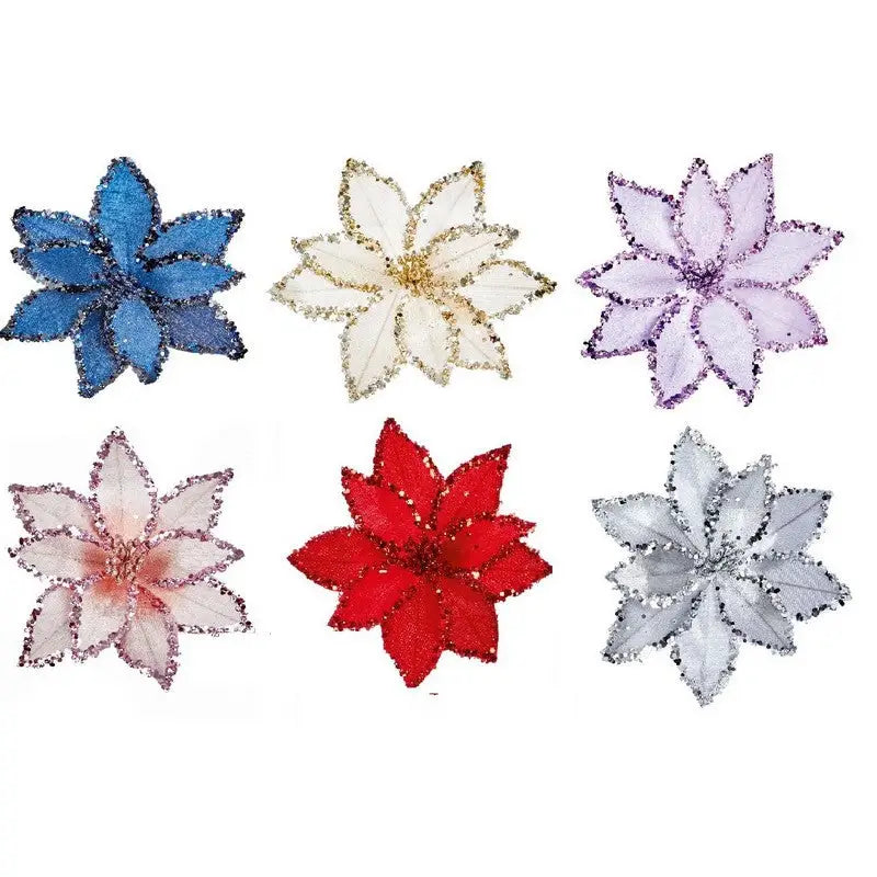 Premier Beaded Poinsettia Clip On 20cm - 6 Colours Available