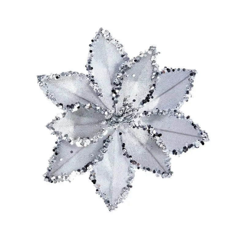 Premier Beaded Poinsettia Clip On 20cm - 6 Colours Available