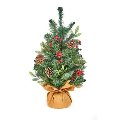 Premier Berry and Cone Champagne Glitter Tree 60cm -