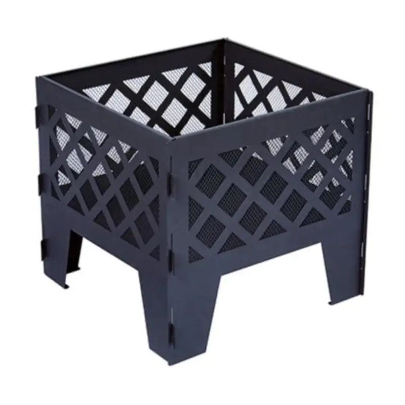 Premier Black Metal Fire Pit 50 X 50 X 45cm - Gardening &