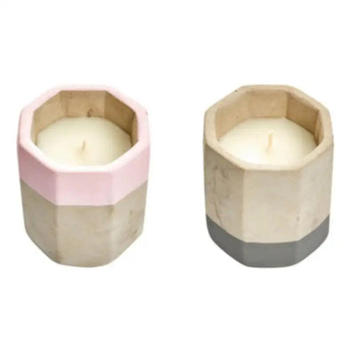 Premier Citronella Candle (2 Ass.) Cement Dia. 8X9cm - Pink