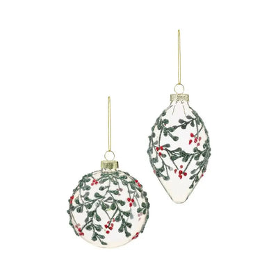 Premier Clear with Hollyberry Glitter Bauble 80-110mm - 2