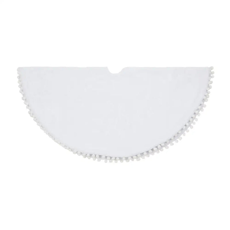 Premier Cream Fur Tree Skirt With Pom Poms 1m - Christmas