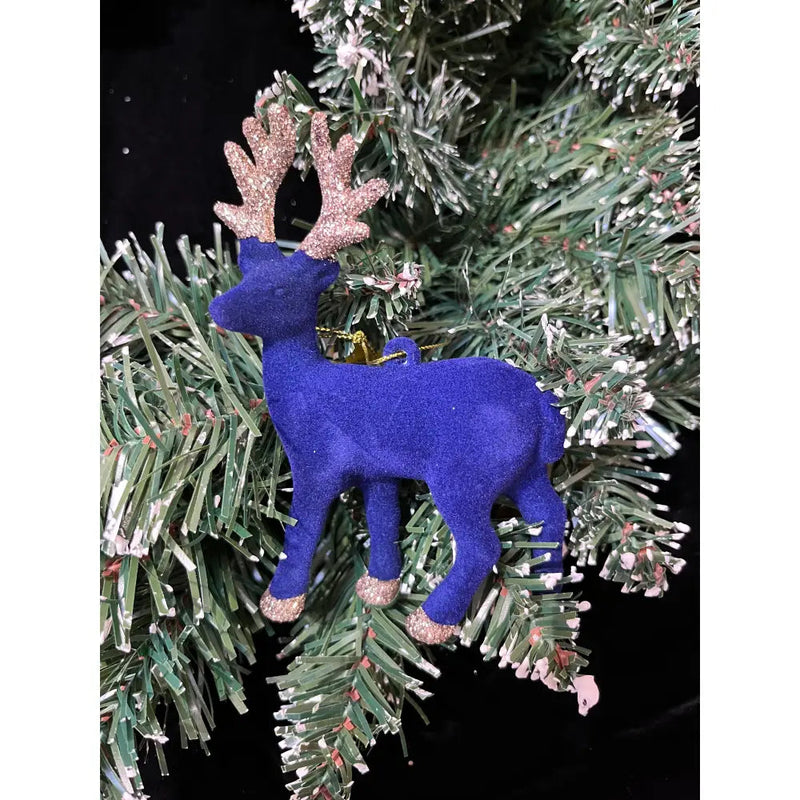 Premier Flocked Reindeer Trim 12cm - 3 Assorted (1 SENT) -