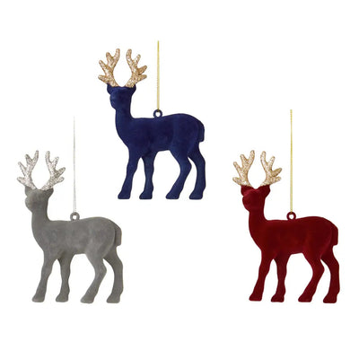 Premier Flocked Reindeer Trim 12cm - 3 Assorted (1 SENT) -