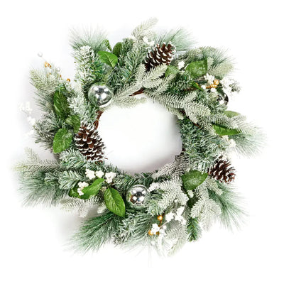 Premier Frozen Cone Wreath 60cm - Christmas