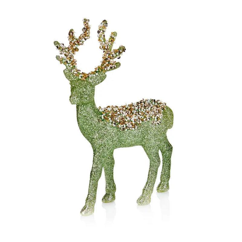 Premier Glitter Reindeer Christmas Decoration 20cm - Light