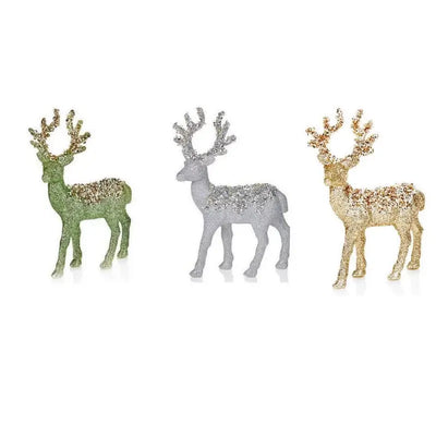Premier Glitter Reindeer Christmas Decoration 20cm - Light