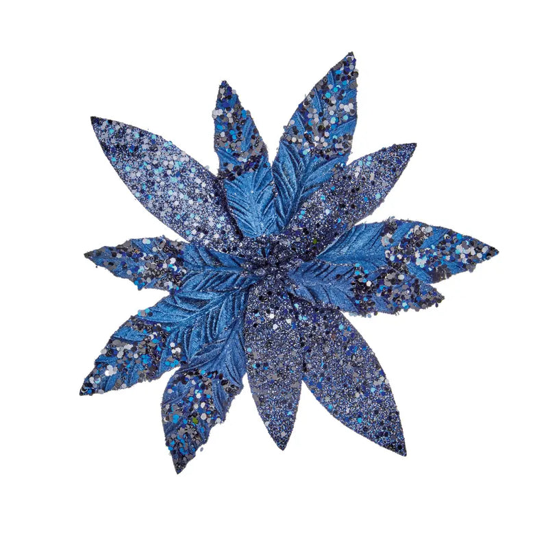 Premier Glitter with Sequin Poinsettia Clip On - 26cm - 4