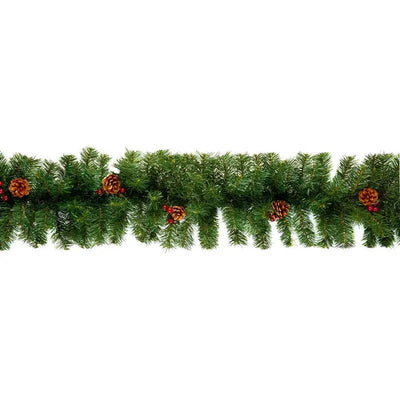 Premier Green Berry And Cone Garland 2.7m - Christmas