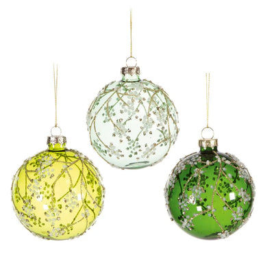 Premier Green & Glitter Forest Seed Bauble 80mm (1 SENT) -