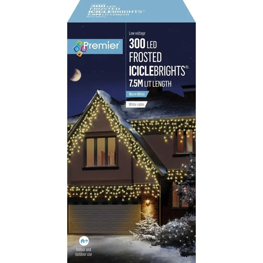 Premier Multi-Action Frosted Cap Icicles Christmas Lights