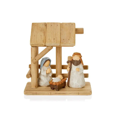 Premier Natural Nativity Scene 17cm 3 Piece Seasonal >>