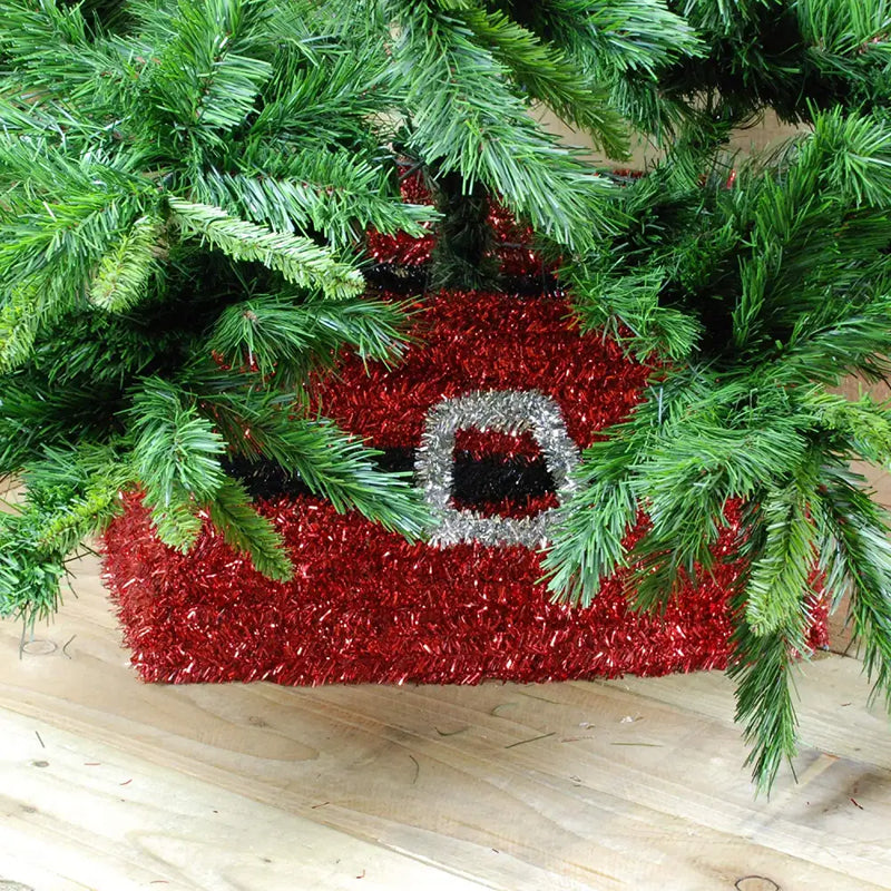 Premier Red Tinsel Tree Skirt - 50cm x 32cm - Christmas >>