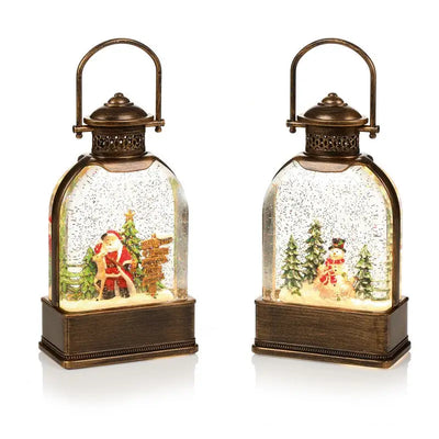 Premier Santa / Snowman Water Spinner 24cm Battery Operated